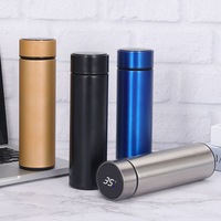 Gourde Intelligente à Logo Personnalisé 500 ml, Bouteille Thermos Numérique Isotherme à Double Paroi en Acier Inoxydable