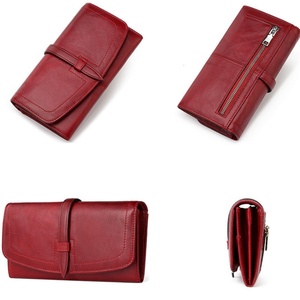 Modern Stylish Genuine Leather RFID Blocking Ladies <b>Purse</b> Minimalist Clutch Women Wallet - Product Image 5