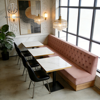 Chaises de café en marbre pour restaurant avec ensemble de table, banquette et mobilier de table