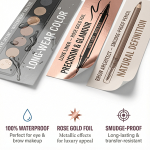 Etiquetas Cosméticas Personalizadas con Lámina Dorada Rosa |   Etiquetas Adhesivas <span class=keywords><strong>de</strong></span> Vinilo Impermeables para Paletas <span class=keywords><strong>de</strong></span> Sombras <span class=keywords><strong>de</strong></span> Ojos y Envases <span class=keywords><strong>de</strong></span> Rímel - Product Image 6