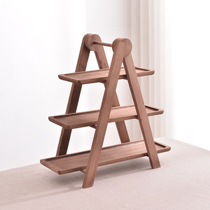 Estante de exhibición de madera moderno de 3 niveles, bandeja organizadora de alimentos de cocina duradera e impermeable, para postres, pasteles y suculentas - Product Image 3