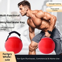 Ballon d'eau gonflable réglable et portable en PVC pour yoga et fitness, ballon médical, kettlebell rouge