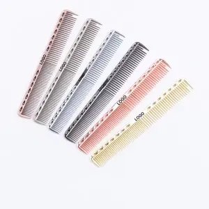 Wholesale Anti-static Stainless Steel Hair Salon Metal Comb Women Hairstyle Aluminum Thin Dense Tooth Combs