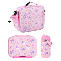 Ensemble de boîtes à lunch Bento mignonnes sans BPA pour enfants, étudiants, boîte à lunch portable avec sac et bouteille d'eau isotherme