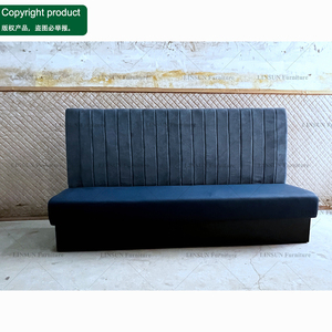 Ensemble de mobilier de boîte de nuit : banquette en PU bleu, table basse lumineuse à LED, canapé de luxe pour KTV, <span class=keywords><strong>bar</strong></span>, pub et lieux de divertissement - Product Image 2