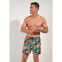 Shorts de Playa para Hombre, Estampado Personalizado a Rayas, Secado Rápido, Cintura Elástica, para Natación, Largo Medio, Múltiples Bolsillos, Cordón Ajustable