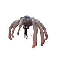 Énorme araignée gonflable géante noire pour décoration d'événements d'Halloween en extérieur, sur toit ou cour