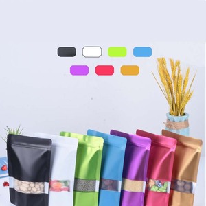 Đầy màu sắc nhôm lá Dây kéo tự hỗ trợ bao bì túi thực phẩm hạt siêu thị hiển thị cửa sổ Snack hiển thị đóng gói túi kín - Product Image 6