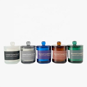 Vela Aromática de Cera de Soya en Frasco de Vidrio para Decoración del Hogar, con Logotipo Personalizado, Flores Secas y Cristales, con Tapa - Product Image 6