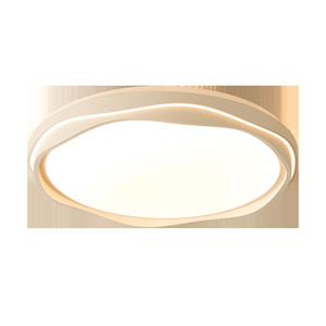 Plafonnier de chambre à coucher moderne de style nordique avec matériaux en fer et en acrylique, éclairage LED, télécommande, finition crème - Product Image 4