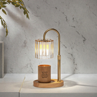 Lampe de table LED chauffe-bougie électrique, veilleuse à intensité variable, diffuseur d'aromathérapie pour cire fondante avec ampoule remplaçable, veilleuse de bureau avec minuterie