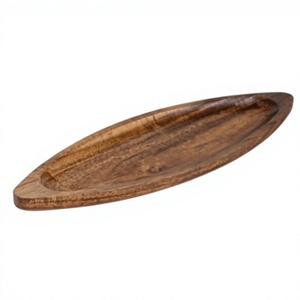 Bandeja de Servir Moderna de Madera con Forma de Barco Ovalado, Plato Decorativo de Madera con Forma de Hoja para Frutas, Nueces, Bocadillos, para Decoración del Hogar y la Cocina - Product Image 1