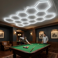 Lumière LED hexagonale super lumineuse pour billard, 6500K, 120lm/W, en aluminium, pour plafond, snooker, gymnase, grille en nid d'abeille