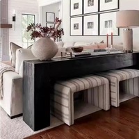 Table console moderne en bois massif pour salon, entrée - Durable et facile à nettoyer, armoire latérale étroite