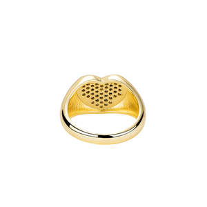 แหวนทอง 18K ชุบทองแดง ประดับเพชรคิวบิกเซอร์โคเนีย ดีไซน์รูปหัวใจขนาดใหญ่ แฟชั่นทันสมัยสำหรับผู้หญิง - Product Image 6