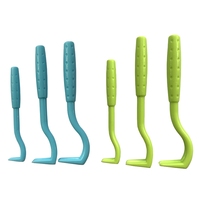 Lot de 3 crochets écologiques simples et colorés en plastique pour l'élimination des tiques S/M/L – Outil portable pour l'élimination des puces et tiques chez les chiens, chats et humains – Idéal pour l'extérieur