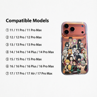 Coque de téléphone anti-rayures transparente à motif de groupe de personnages d'anime pour iPhone 17/15 Pro Max & Plus Series