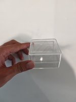 Acrylique Carré Boîte À Bijoux Coin Porte-Médaille Anneaux Boucles D'oreilles Vitrine