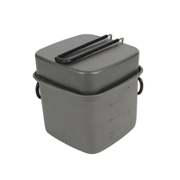 Poêle carrée pliable portable en alliage d'aluminium de 1L pour camping en extérieur, boîte à lunch moderne, poêle à frire compatible avec les réchauds de randonnée