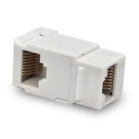 Connecteur Keystone RJ45 8P8C Cat6 UTP à angle droit et coupleur avec contacts plaqués or pour réseaux Ethernet
