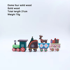 Tren de Navidad de madera pintado-Mini juego de tren de vacaciones para decoración del hogar, decoración de árbol de Navidad de repisa de mesa - Product Image 2