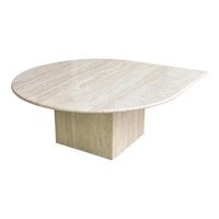 Ensemble de meubles de cuisine, table à manger déformée, plateau de table en pierre de travertin poli, vente en gros, ensemble de meubles de salon