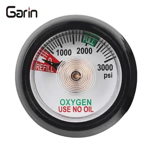 3000PSI High Pressure Gas Gauge With Rubber Used For Oxygen Cylinder