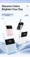 Chargeur portable, batterie externe à charge rapide 22,5 W, 20000 mAh, compatible avion pour les voyages, câble USB-C intégré, affichage LED