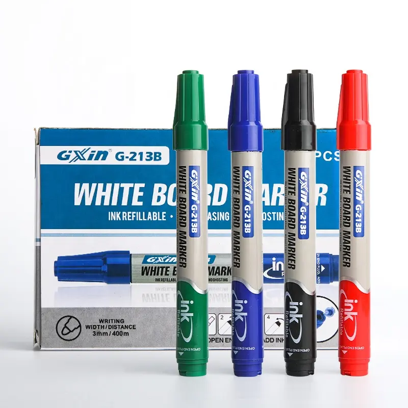 Gxin commercio all'ingrosso di G-213B senza intoppi Non tossico ricaricabile marcatore ad asciugatura rapida bianco bordo pennarello per ufficio