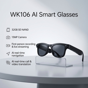 Lunettes Intelligentes WK106 avec 32 Go de stockage NAND, Caméra 4K 13MP pour Enregistrement Vidéo, Diffusion en Direct POV, Navigation IA, Traduction et Caméra 13MP intégrée - Product Image 1