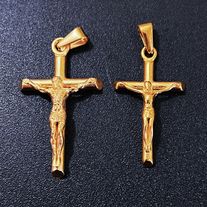 Colgante de Cruz de acero inoxidable para hombre, joyería fina, collar religioso de Jesús, colgante personalizado de Cruz de hiphops - Product Image 3