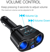 Transmetteur FM Bluetooth 5.0 Kit voiture Modulateur MP3 Lecteur sans fil Mains libres Récepteur audio Double chargeur USB 2 Allume-cigare