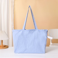 Sac fourre-tout pliable en toile de nylon froissé durable, avec logo personnalisé, sac de courses écologique, cadeau d'entreprise, fabricant en gros