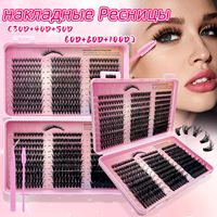 OEM/ODM – Kit de faux cils synthétiques bouclés épais, style européen et américain, les plus vendus, avec bande noire en plastique