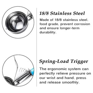 Gadget da Cucina Bestseller: Pressa per Sfere di <span class=keywords><strong>Ghiaccio</strong></span> Durevole in Acciaio Inox 304, Cucchiaio per Gelato e Frutta - Product Image 2