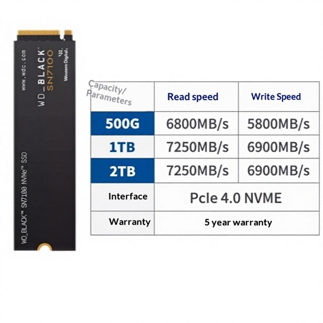 SN7100 M2 NVMe SSD PCIe 4.0 for Desktop & Laptop with TLC Technology and Boxed Packaging