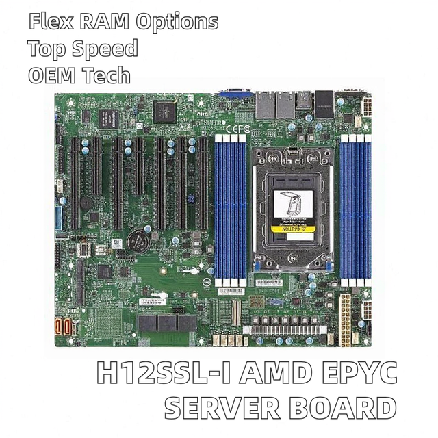 H12SSL-I Single Channel Server Motherboard for AMD EPYC 7002/7003 High-Performance Enterprise PCBA Board Customizable RAM Copper
