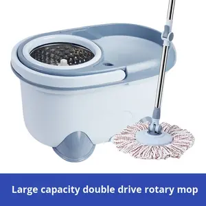 Ensemble de <span class=keywords><strong>seau</strong></span> à serpillière rotatif à double entraînement <span class=keywords><strong>pour</strong></span> un usage domestique, serpillière épaisse <span class=keywords><strong>pour</strong></span> sols, lavage sans les mains, serpillière extensible - Product Image 6
