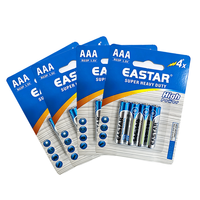 Batería de Carbono-Zinc EASTAR AAA R03 R03P UM4 1.5V con Cubierta de PVC, Super Resistente, en Blister para Juguetes con Control Remoto