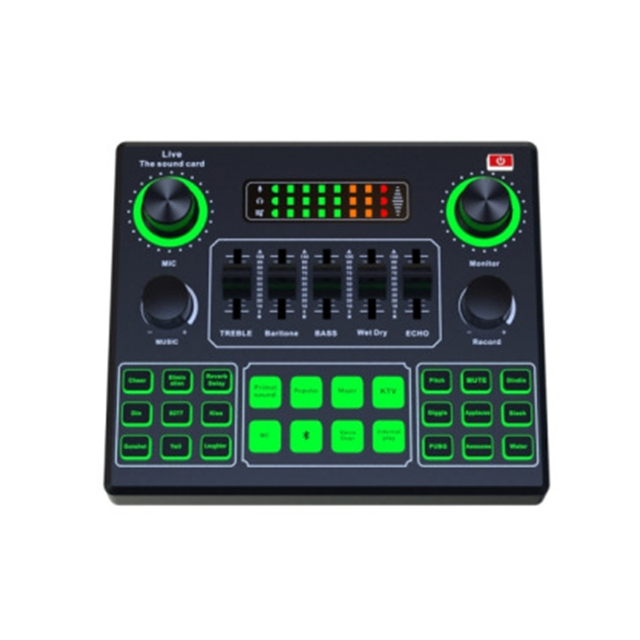 V9SJ Audio Mixer Microphone Sound Card Mixing Live Voice Webcast Personal Entertainment Streamer Broadcast Recording Sound Card