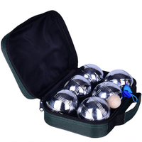 Boules de pétanque/Boules de pétanque Pro/Set de pétanque Chrome 6 Pcs Beach Bocce Ball Metal Petanque Boules Set in Nylon Bag