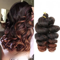 Extension per trecce all'uncinetto French Curls, singolo filo, non lavorato, 60%+ fibra resistente alle alte temperature, 12 pollici, da donna