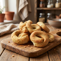 TARALLI APULIANOS Hechos en Italia, Bocadillo Salado de Primera Calidad, Hecho a Mano, Bolsa Personalizable, Listo para Consumir, Sabor a Trigo, Certificado HACCP/BRC/BSF