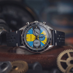 Montre chronographe à quartz CILOA pour homme, bracelet en cuir texturé, résistance à l'eau 3 BAR, cadran rond, montre sport et affaires - Product Image 5
