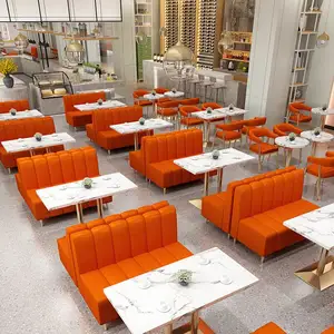 أثاث مطعم أسود بتصاميم مشهورة مع أريكة