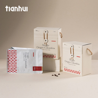 Boîte cadeau pliable Tianhui avec cordon et pochette en aluminium pour l'emballage de thé, de café en grains et de cadeaux