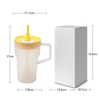 Gobelet à paille Unai créatif et élégant de style américain, double usage ; Gobelet de voiture en plastique monocouche minimaliste de 22 oz avec couvercle et poignée ; Parfait