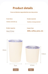 2025 Thân Thiện Với Môi Thép Không Gỉ Mini Cà Phê Sữa Thermos Cup 6Oz/12Oz Leakproof Nắp 6-12 Giờ Cách Nhiệt Chân Không Flask - Product Image 6