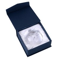 JY Meilleure vente : Presse-papiers souvenir en verre cristal en forme de demi-sphère avec loupe intégrée, impression UV et emballage cadeau