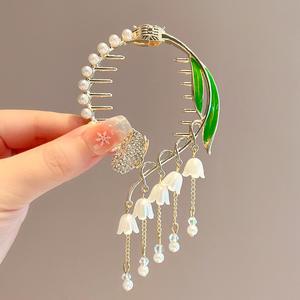 Ancient Wind Chime Orchid Tassel Hair Clip Women's New Magic Clip Bun Hairstyle Fixer Metal Alloy Jumpsuit Bow Tie Hair Clip - Product Image 6